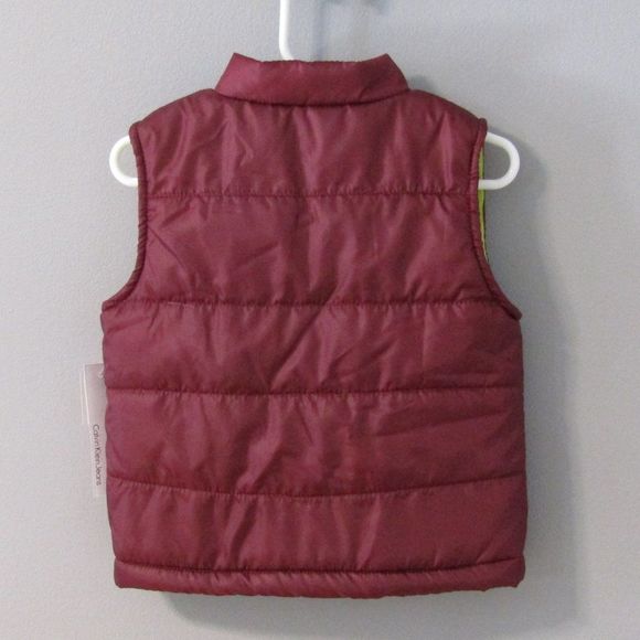 NWT Calvin Klein Jeans Puffer Vest Burgundy 18m - Picture 3 of 6